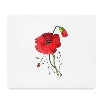 Fleur - Tapis de souris (format paysage) - blanc - Devant