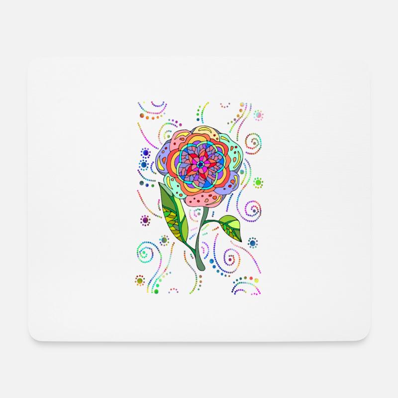 Blume - Mousepad (Querformat) - Weiß