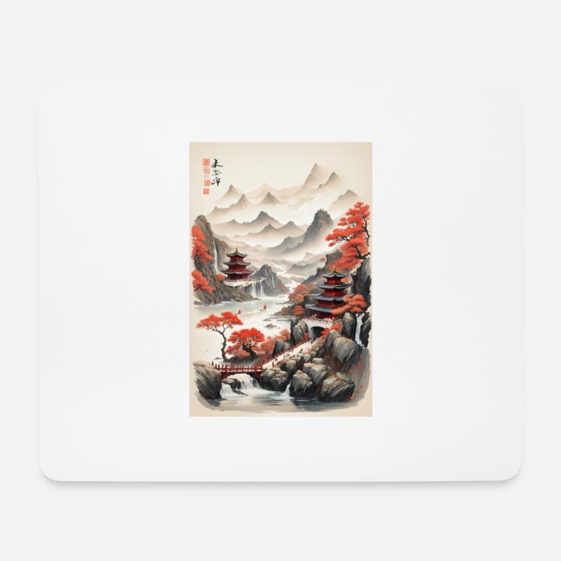 China-Landschaften - Mousepad (Querformat) - Weiß