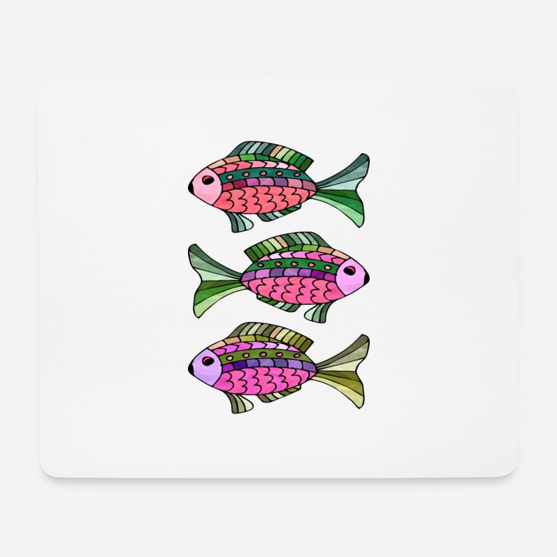 Fische - Mousepad (Querformat) - Weiß