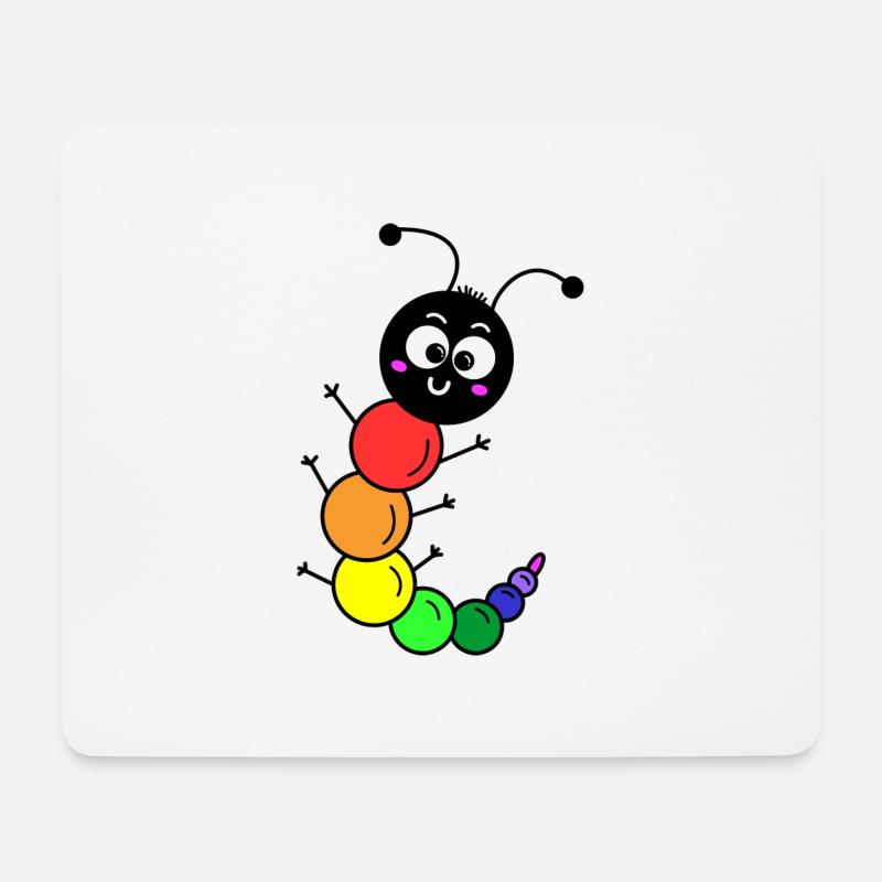 Rainbow Caterpillar - Mouse Pad (horizontal) - white
