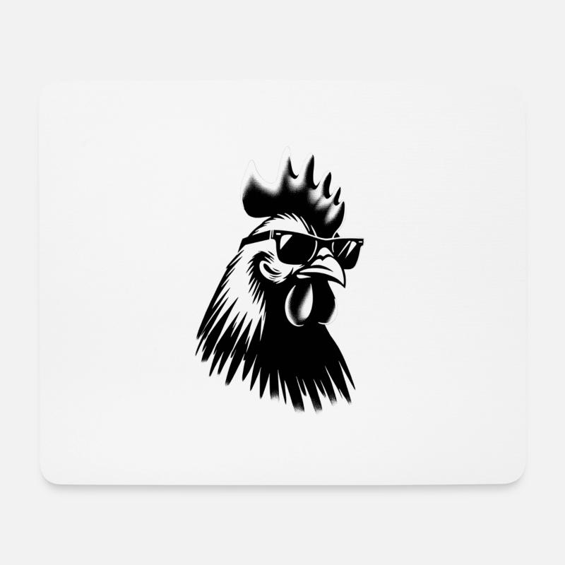 Cool Chicken | Sonnenbrillen Henne - Mousepad (Querformat) - Weiß