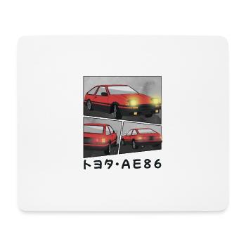 LAVA RED CAR COMIC / POP UP HEADLIGHTS HATCHBACK - Mousepad (Querformat) - Weiß - Vorne