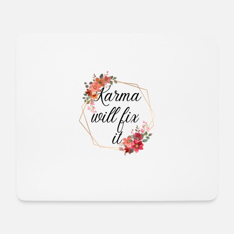 Buddhismus Meditation Karma will fix it Geschenk - Mousepad (Querformat) - Weiß