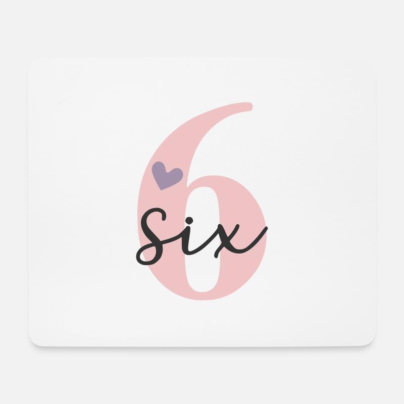 6. Geburtstag Sechs Six - Mousepad (Querformat) - Weiß