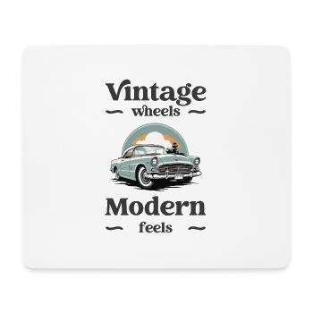 Vintage wheels modern feels. Vintage car design. - Mouse Pad (horizontal) - white - Front