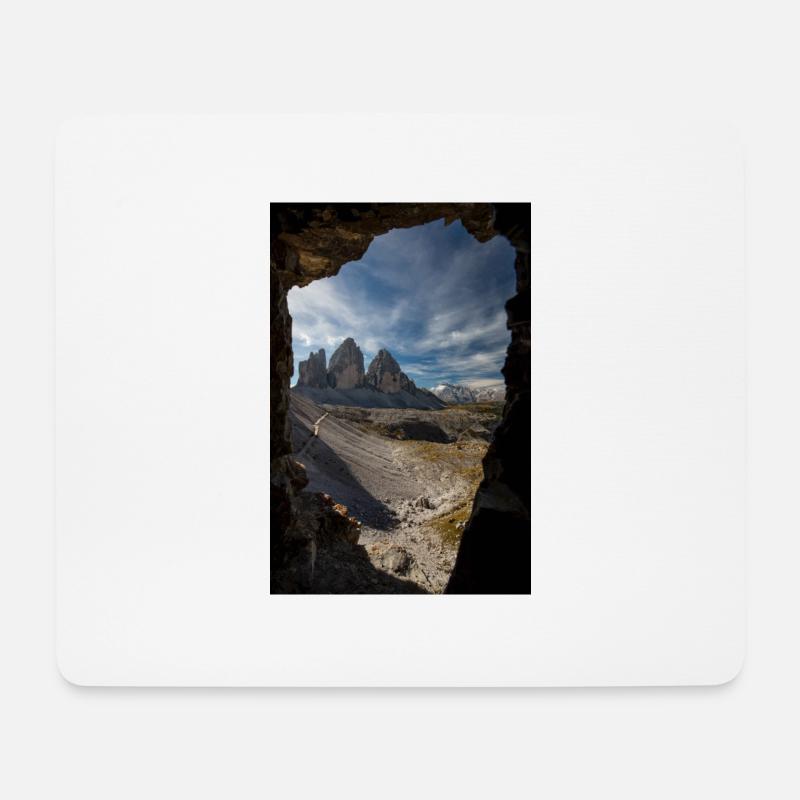Drei Zinnen - Mousepad (Querformat) - Weiß