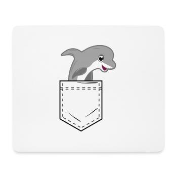 Poche de chemise avec dauphin mignon - Tapis de souris (format paysage) - blanc - Devant