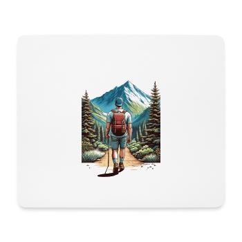 Abenteuer Bergpfad - Mousepad (Querformat) - Weiß - Vorne