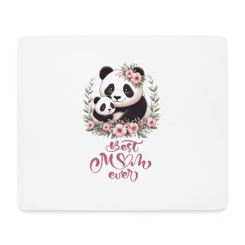 Meilleure maman de tous les temps, couronne florale d'amant de panda, je maman - Tapis de souris (format paysage) - blanc - Devant