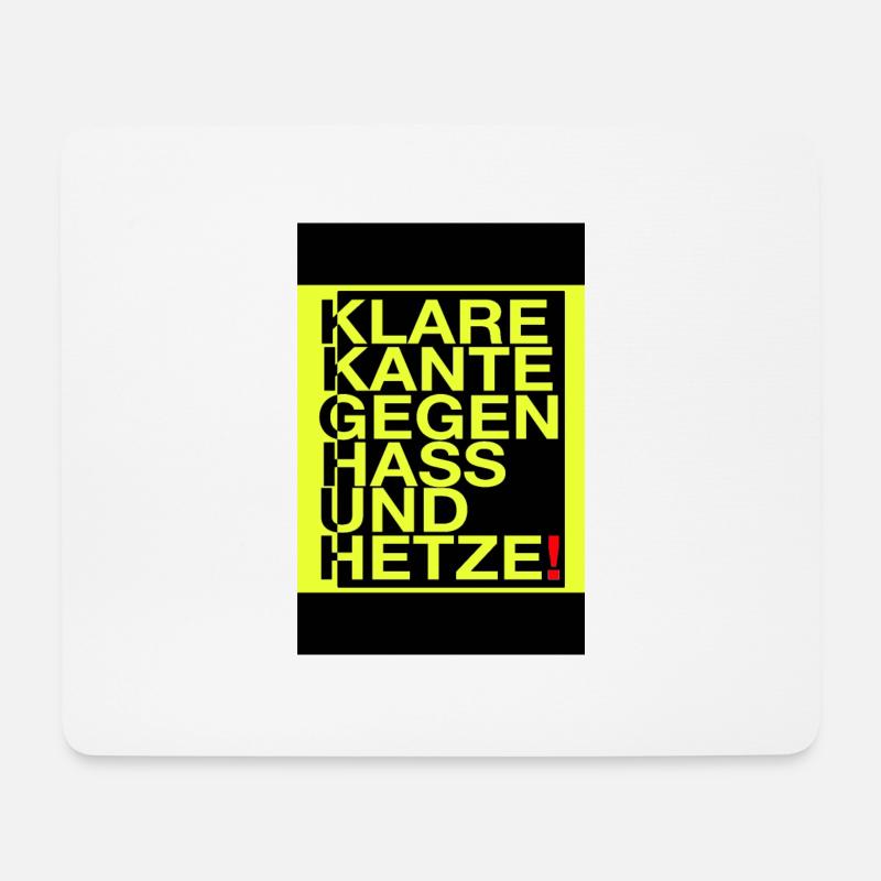 Klare Kante gegen Hass und Hetze! - Mousepad (Querformat) - Weiß