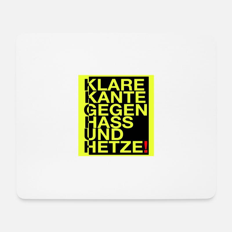 Klare Kante gegen Hass und Hetze! - Mousepad (Querformat) - Weiß