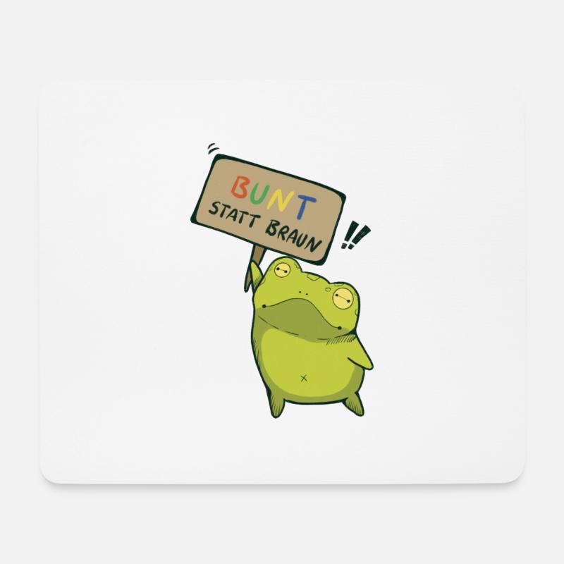 Bunt statt Braun Demo Frosch - Mousepad (Querformat) - Weiß