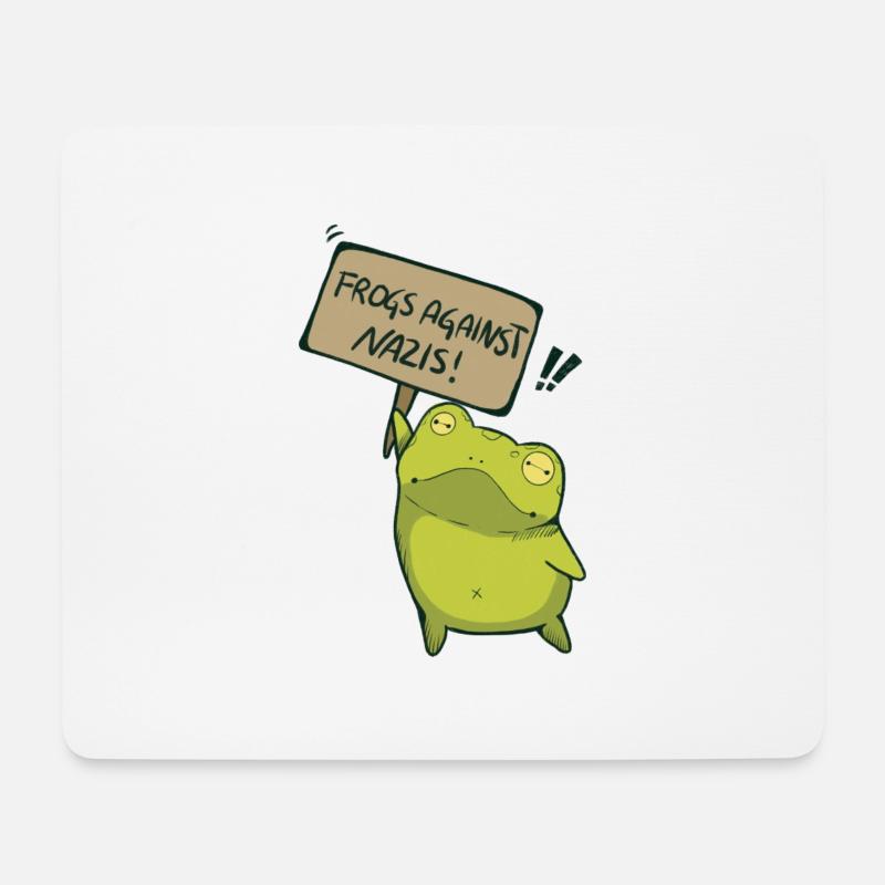 Frogs against Nazis - Mousepad (Querformat) - Weiß