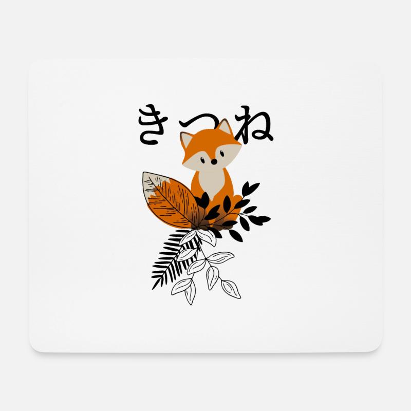 Chibi Fuchs Kitsune - Mousepad (Querformat) - Weiß