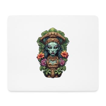 Tiki / Hawaï / Tropical / Île / Culture / Logo - Tapis de souris (format paysage) - blanc - Devant