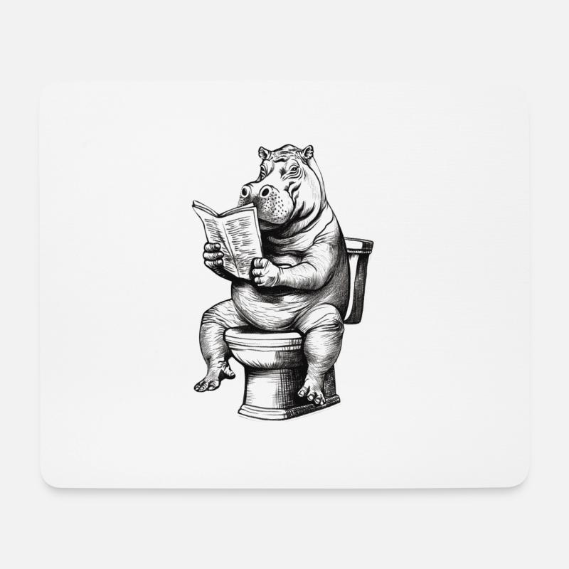 Gemütliches Lesen auf der Toilette - Mousepad (Querformat) - Weiß