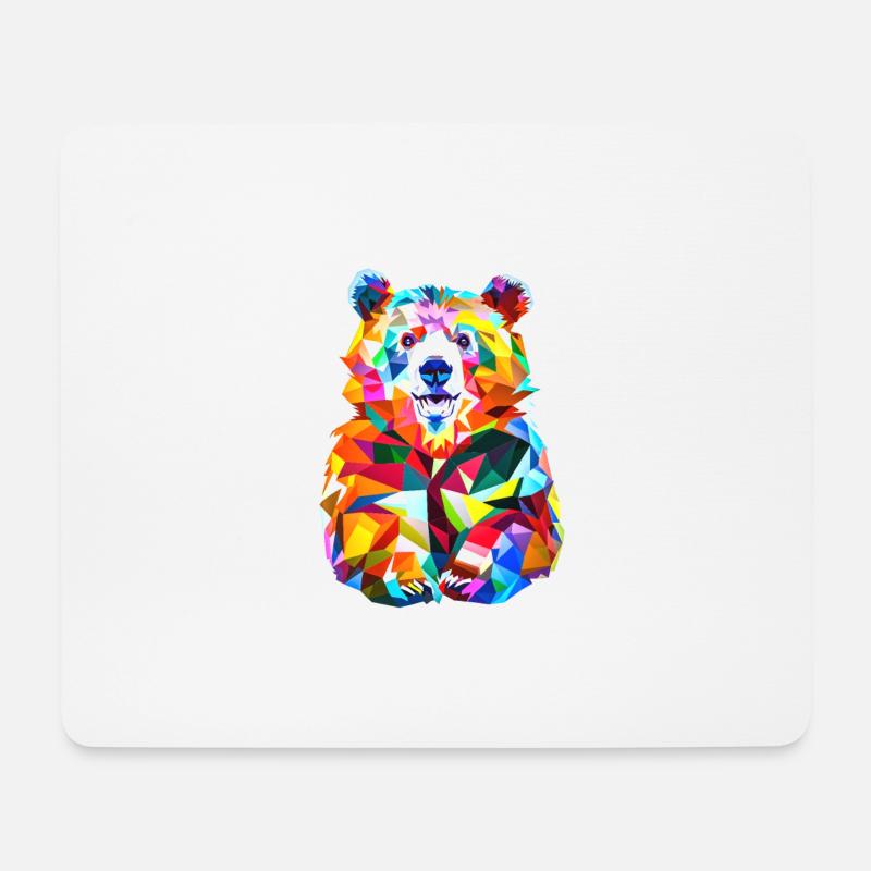 Polygon Bär - Mousepad (Querformat) - Weiß