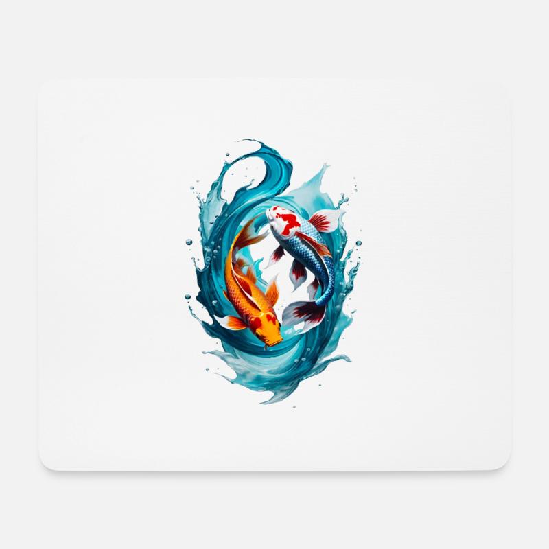 Fische - Mousepad (Querformat) - Weiß