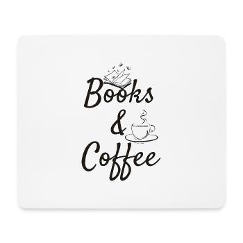Books & coffee - Mousepad (Querformat) - Weiß - Vorne