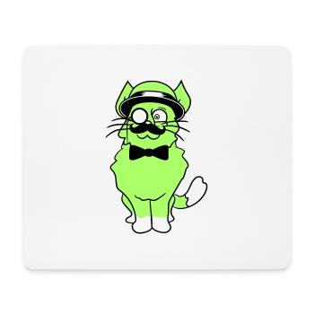 Sir Cat Gentleman Chapeau Costume Monocle Riche M. - Tapis de souris (format paysage) - blanc - Devant