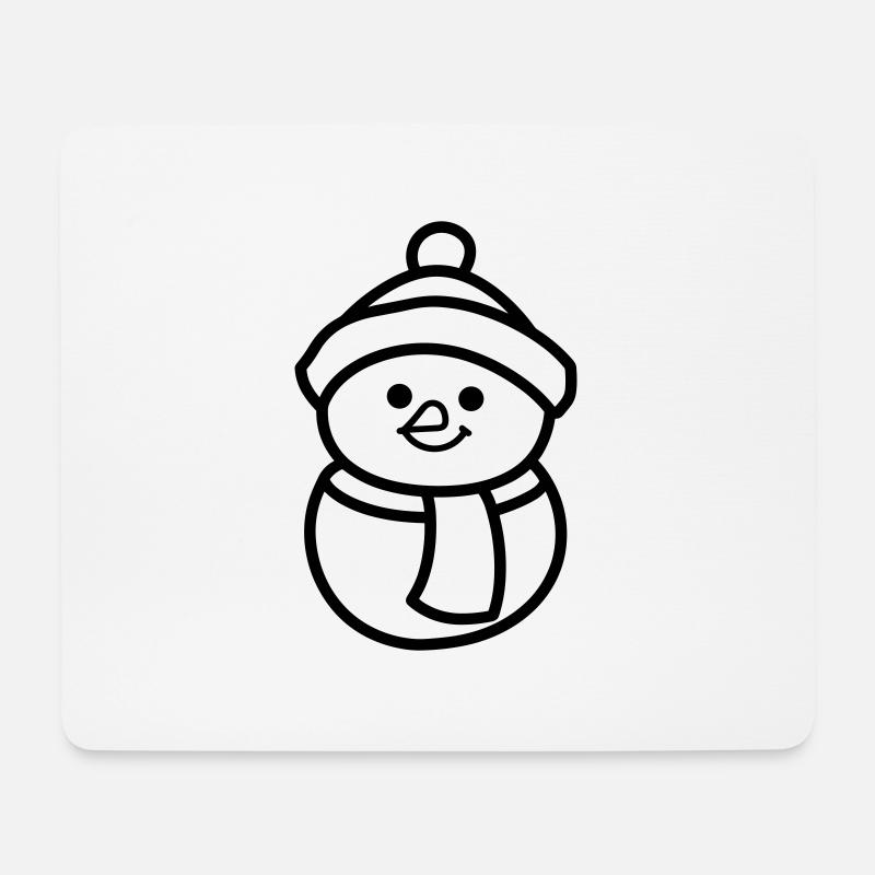 Schneemann - Mousepad (Querformat) - Weiß