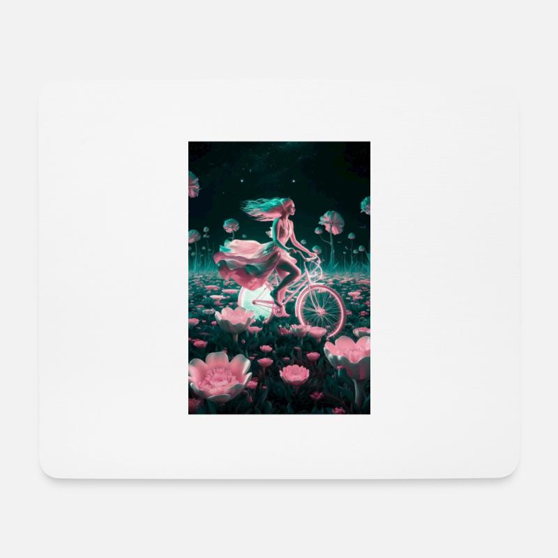 Traumhafte Fahrradtour - Mousepad (Querformat) - Weiß
