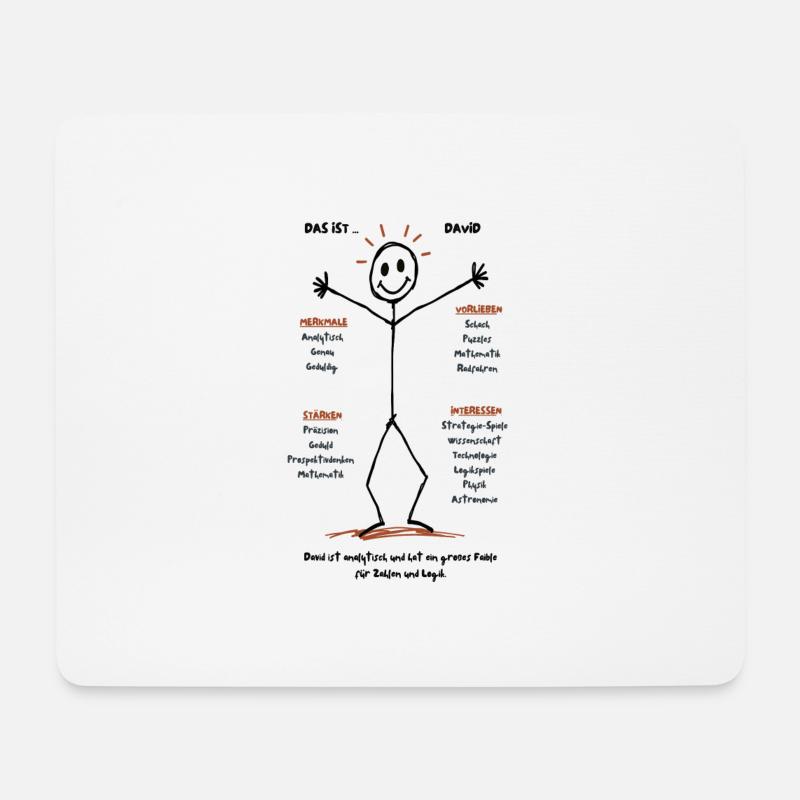 Das ist David - Mousepad (Querformat) - Weiß