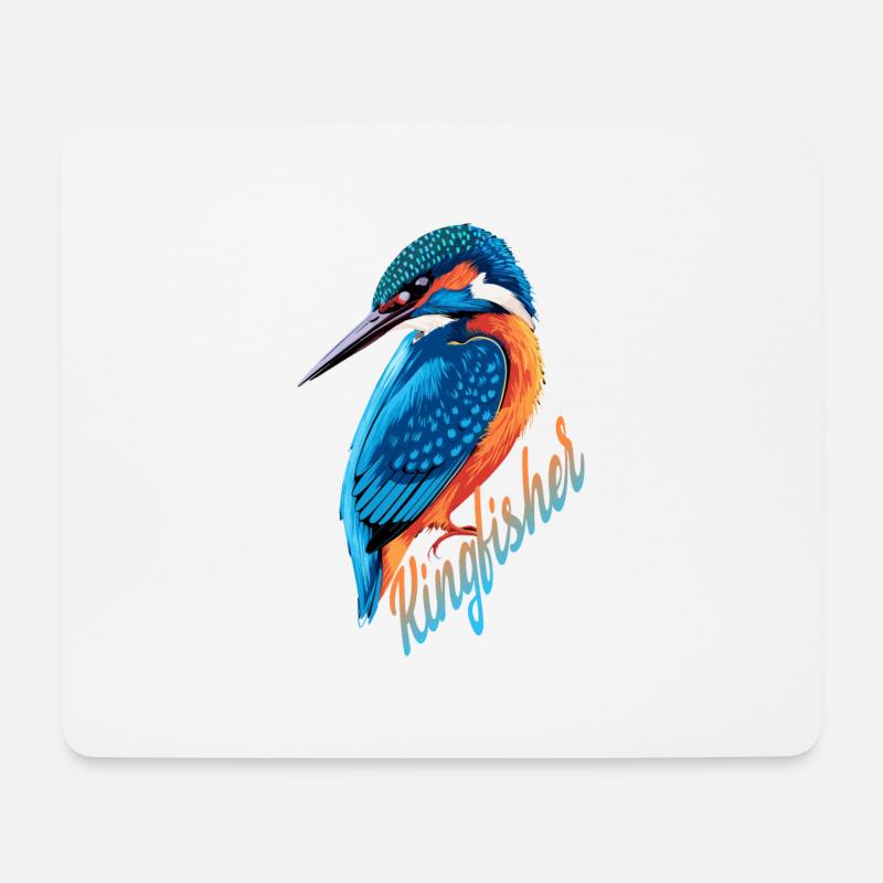 Niedlicher Eisvogel - Mousepad (Querformat) - Weiß