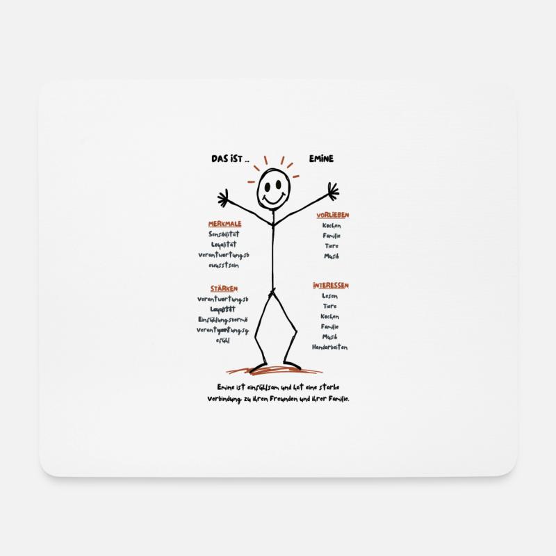 Emines Herz und Heim - Mousepad (Querformat) - Weiß