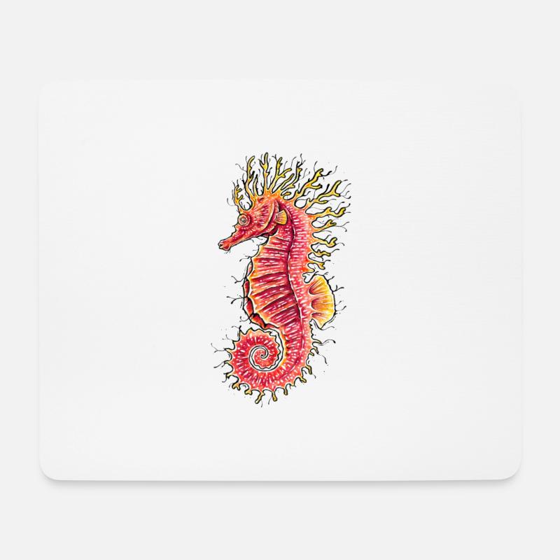 Seepferdchen - Mousepad (Querformat) - Weiß