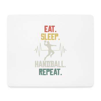 Eat Sleep Handball Repeat - Sportliches Design für - Mousepad (Querformat) - Weiß - Vorne