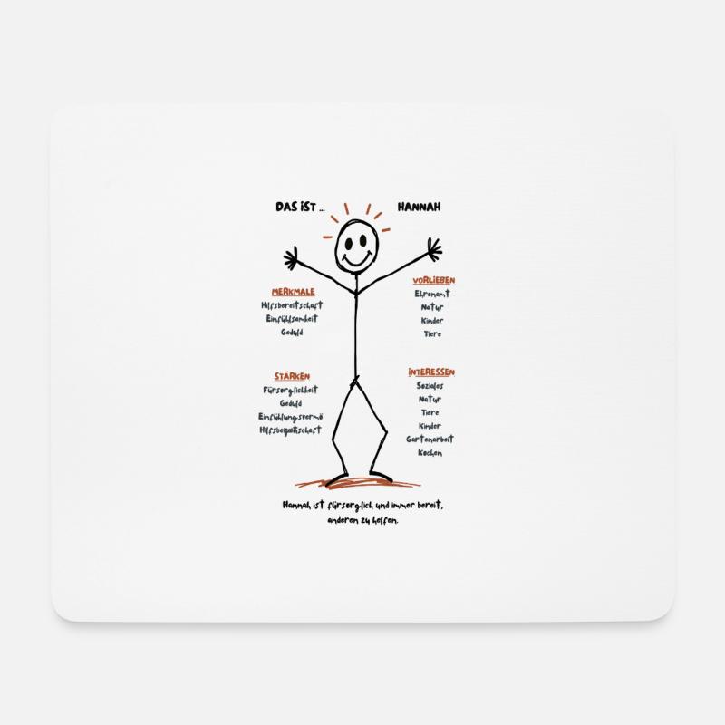 Hannah verkörpert Fürsorge - Mousepad (Querformat) - Weiß