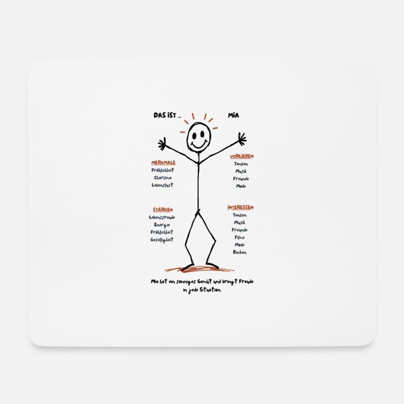 Mia ist pure Lebensfreude! - Mousepad (Querformat) - Weiß