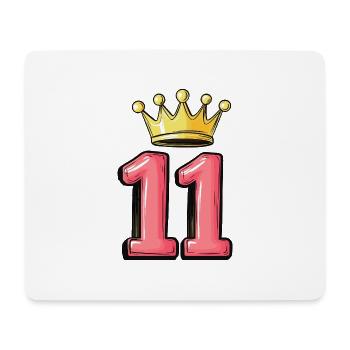 11 Zahl Krone - Mousepad (Querformat) - Weiß - Vorne