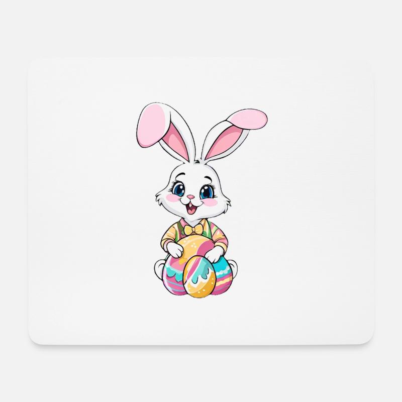 Easter bunny with Easter eggs - Mouse Pad (horizontal) - white