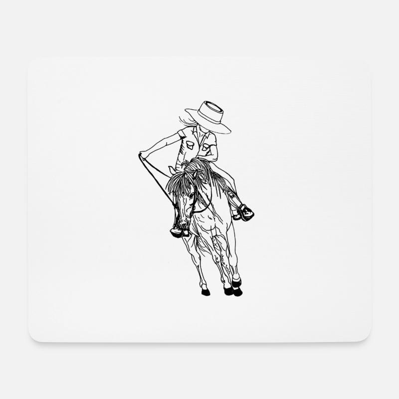 Western Girl - Mousepad (Querformat) - Weiß