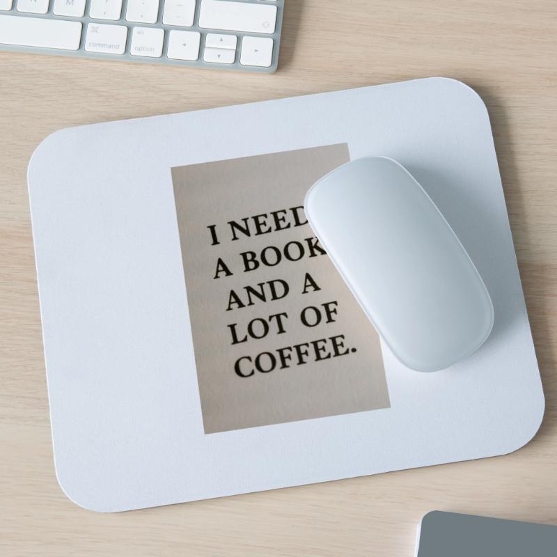 Ich brauche ein Buch und Kaffee Mousepad (Querformat)
