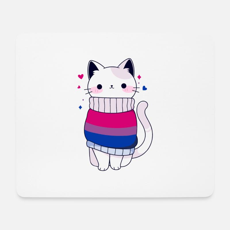 Bisexuell Katze Bi Queer LGBTQ CSD Pride Month - Mousepad (Querformat) - Weiß