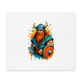 Bandes dessinées vikings éclaboussures de couleurs - Tapis de souris (format paysage) - blanc - Devant