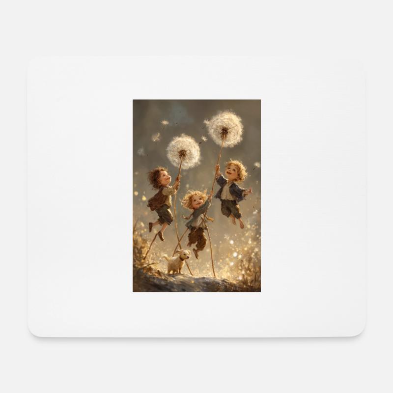 Fröhliches Löwenzahn-Abenteuer - Mousepad (Querformat) - Weiß