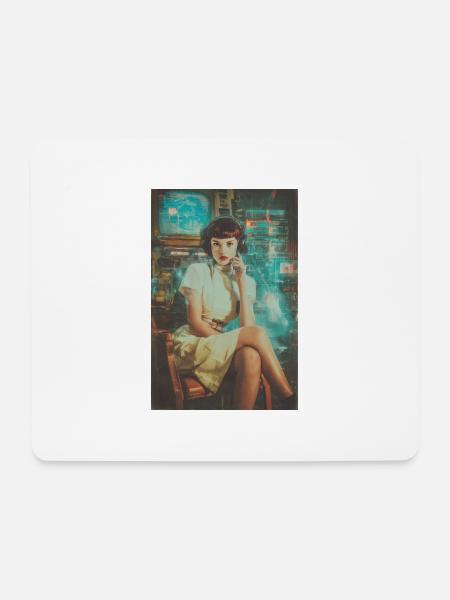 Retro-Sci-Fi-Betreiber - Mousepad (Querformat) - Weiß