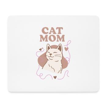 Cat Mom - Mousepad (Querformat) - Weiß - Vorne