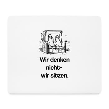 Strandkorb Möwen Denken Sitzen Entspannung Urlaub - Mousepad (Querformat) - Weiß - Vorne