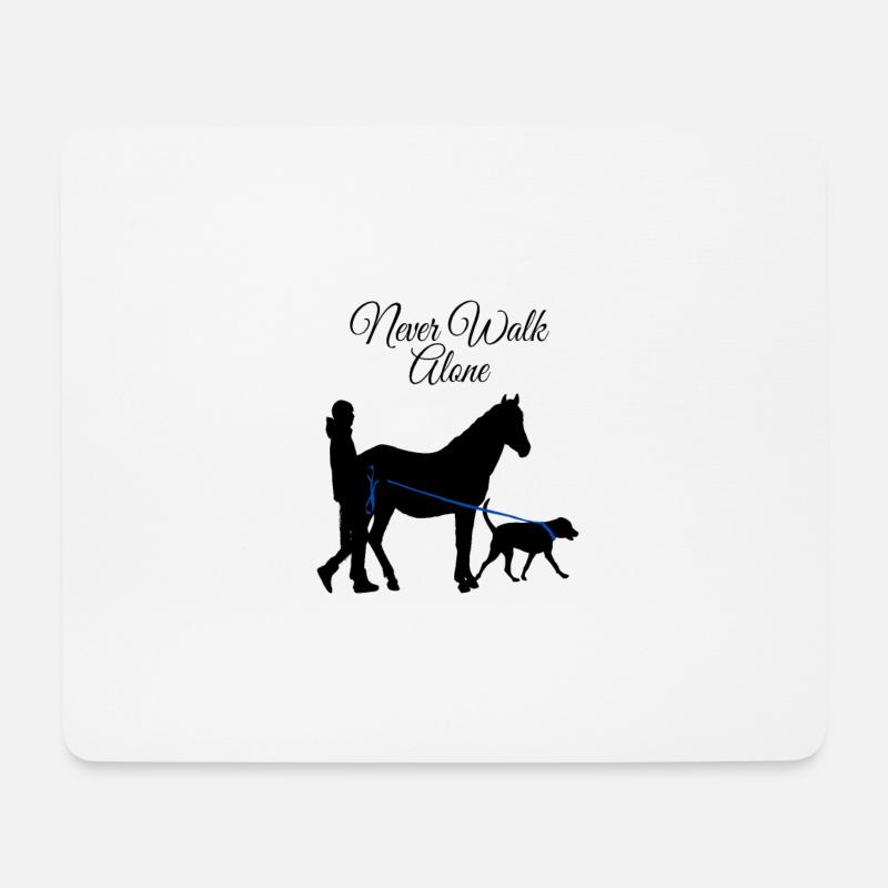 Never Walk Alone Hund Pferd - Mousepad (Querformat) - Weiß