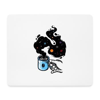 Astronaute - Main mug café espace - Tapis de souris (format paysage) - blanc - Devant