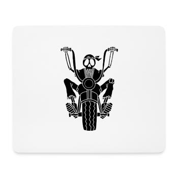 Black biker skeleton - Mouse Pad (horizontal) - white - Front