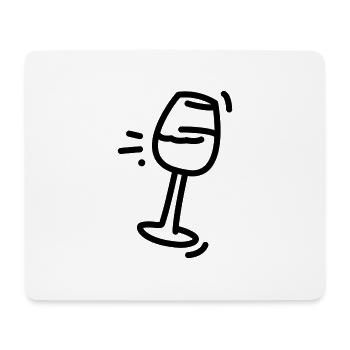 tilting wine glass (black) - Mouse Pad (horizontal) - white - Front