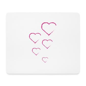 Coeur Cœurs Bonheur Amitié Cadeau familial - Tapis de souris (format paysage) - blanc - Devant