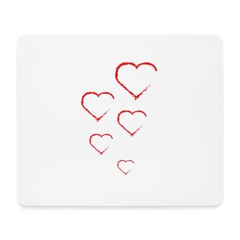 Coeur Cœurs Bonheur Amitié Cadeau familial - Tapis de souris (format paysage) - blanc - Devant
